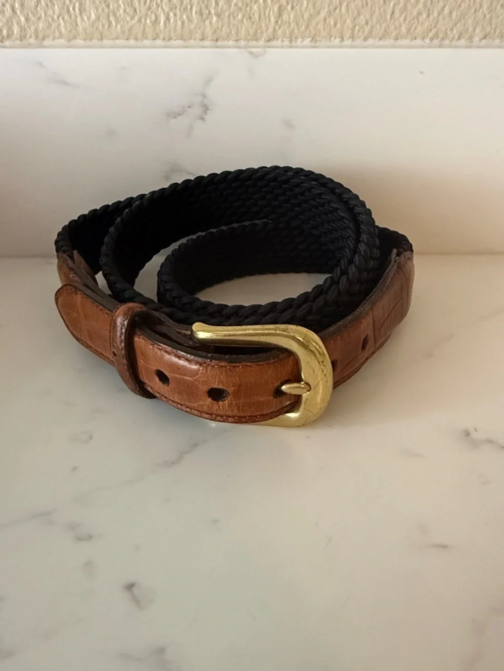 Brighton Leather and Fabric Belt for Men